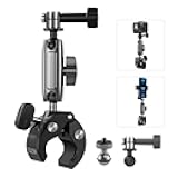 TELESIN Super Clamp Camera Mount with 360° Dual Ball Head, Bike/Bicycle/Motorcycle Handlebar Mount for GoPro Max Hero 13 12 11 10 9 8 7, DJI Osmo Nano 360 Action 5 Pro 4 3, Insta 360 X4 X5 Ace Pro 2