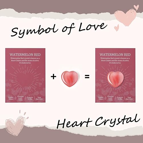 Miniatura 6 de DUQGUHO Cristales de corazones de 1 pulgada y piedras curativas, piedras preciosas de reiki, cristales curativos, mini corazones de cristal,