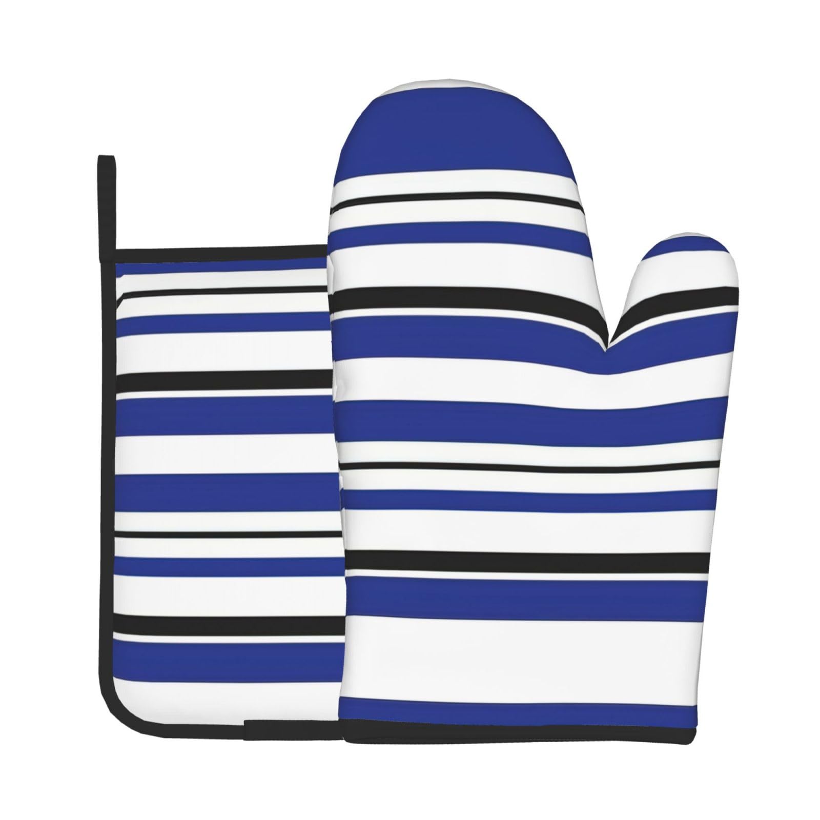 Striped. Kitchen Baking Two-Piece Set,Multipurpose Oven Gloves,Used for Barbecue Kitchen Baking