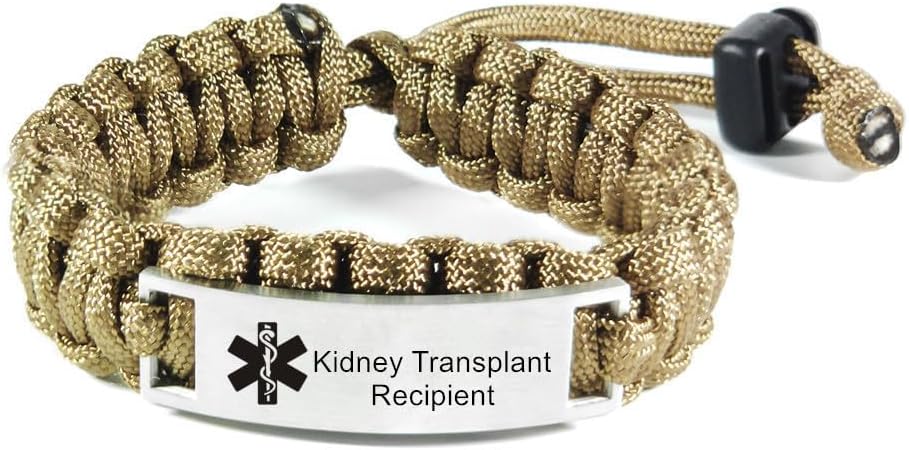 ZKXXJ Personalized Medical ID Bracelet for Men,Custom Engraving Paracord Survival Medic Alert Bracelets Cuff Bangle Sos Emergency Gift for Outdoor Hiking Camping Activities