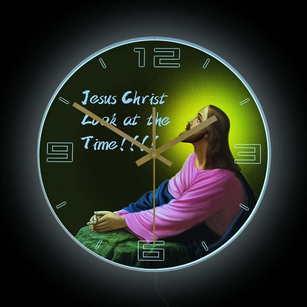 Geek Alerts 12inch Multi Color LED Light Clock, Jesus