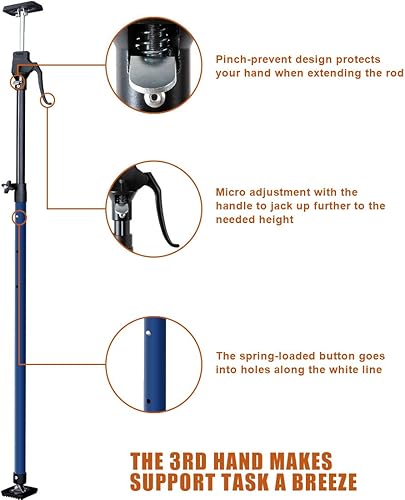 Miniatura 4 de XINQIAO barra de soporte de acero, barra de soporte rápido extensible, sistema de soporte de tercera mano ajustable, soporta hasta 154 libras