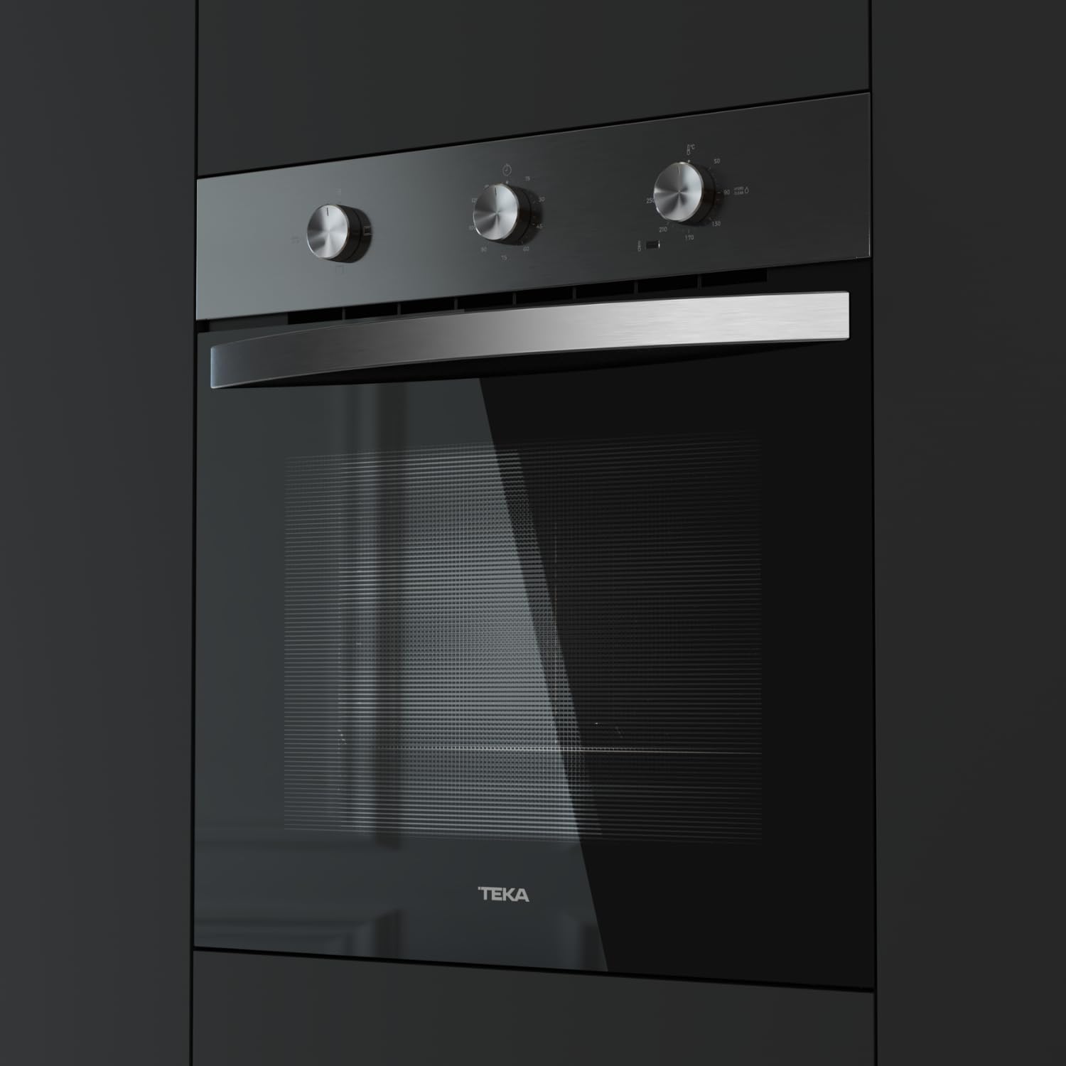 TEKA Horno Convencional HydroClean, ThermoSeal, Esmalte BrightClean, 3 Funciones de Cocción, Bandeja Antivuelco, 77/76 Litros, NEO HBB 5350 FBK