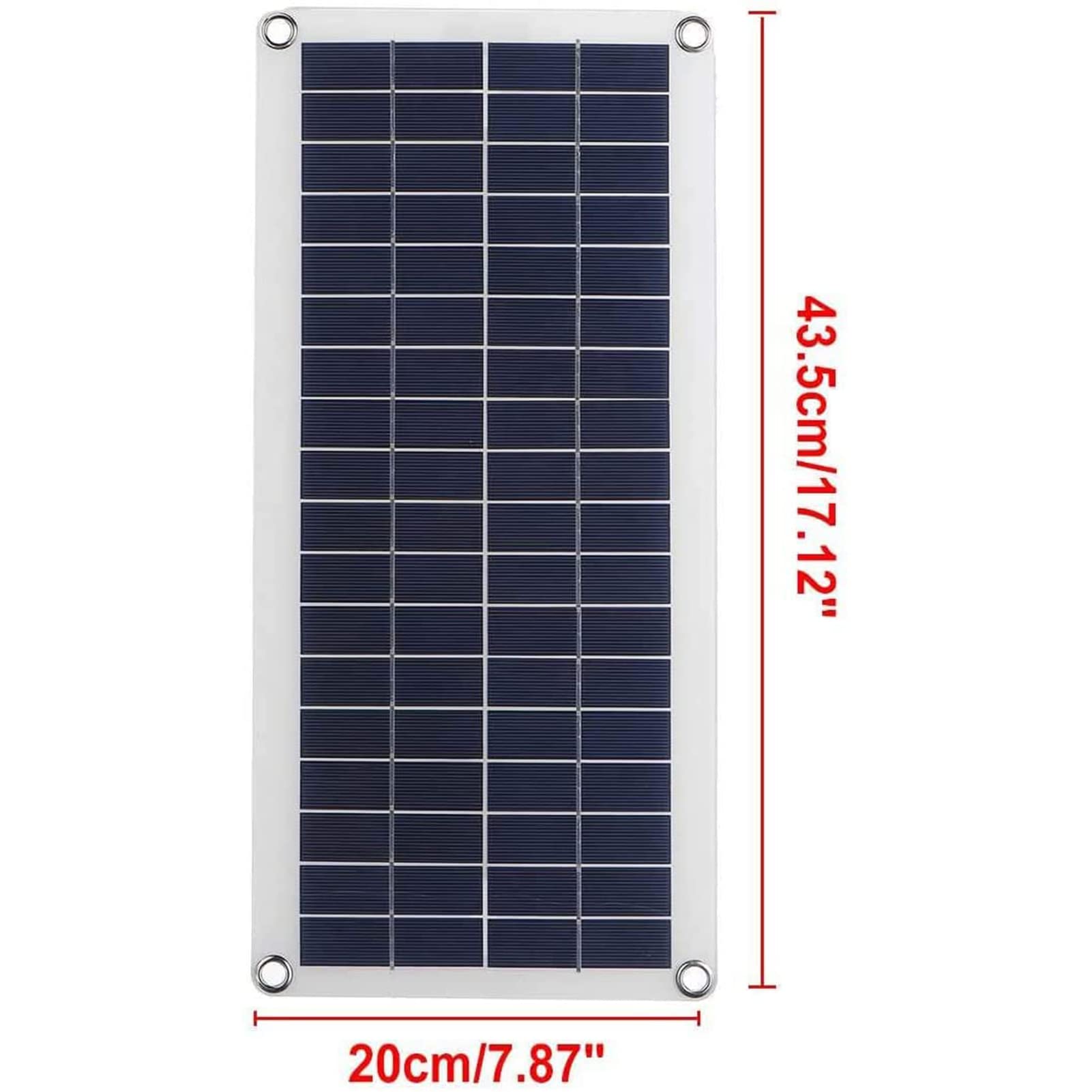 Kit de Panel Solar de 50 W, 18 V Dual USB 5 V Salida Cargador de células solares Paneles solares Flexibles monocristalinos para RV Car Boat Roof Camper