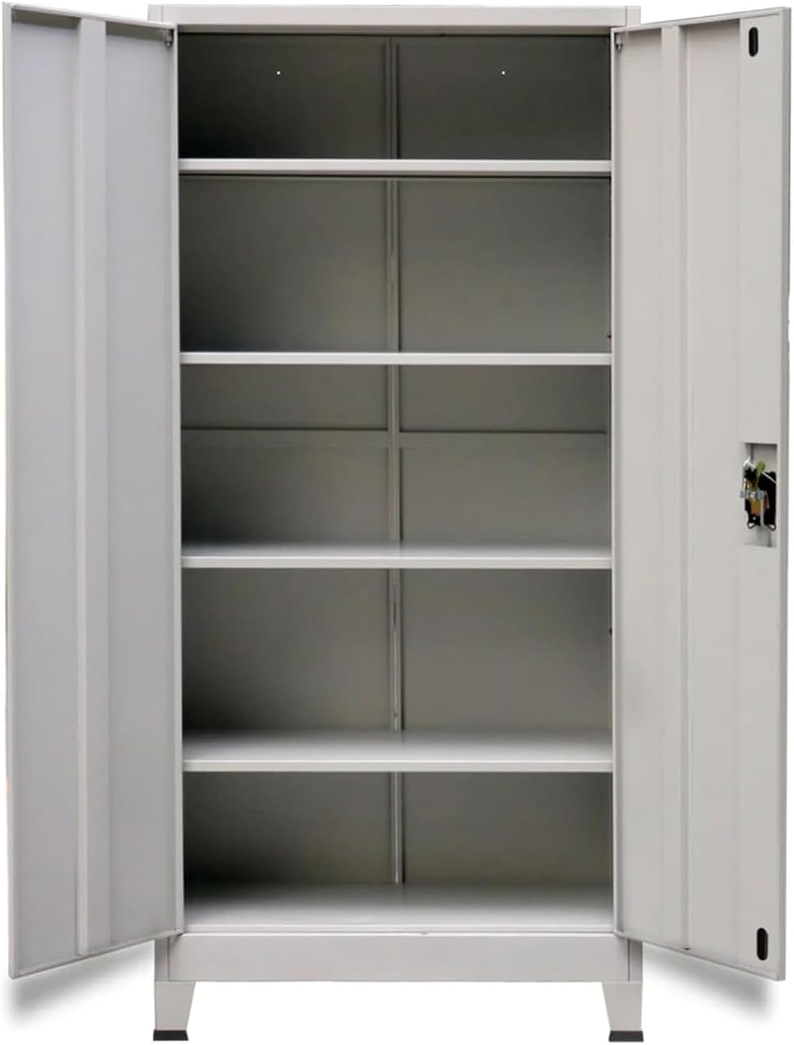 Office Cabinet with 2 Doors, Steel File Storage Cabinet 90x40x180 cm Grey for Office Organization and Document Filing