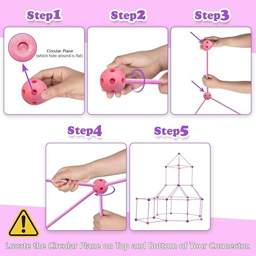 Miniatura 5 de Kit de construcción de fortalezas para niños, 120 piezas, juguetes STEM de construcción para niños de 5, 6, 7, 8, 9, 10, 11, 12 años, para niños y