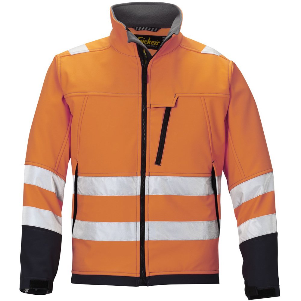 Snickers 12135558008 Size 2X-Large Class 3 High-Vis Soft Shell Jacket - Orange/Steel Grey XXL Orange