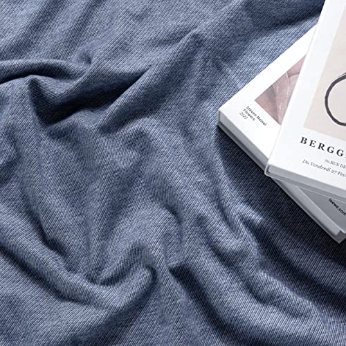 Putian Merino Wool Blend Blankets - Lightweight, Ultra-Soft, Warm Throw, 59"X 87", Great For Bed, Couch, Travel, Car, Camping, All Seasons Blue #TOP4