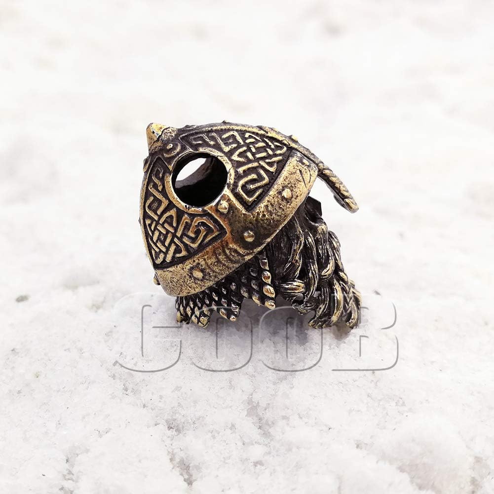 СooB EDC Paracord Bead, Knife Lanyard Bead Viking Skull. Metal Hand-Casted Paracord Beads Pendants for Paracord Knives Lanyards 1Pcs/Lot
