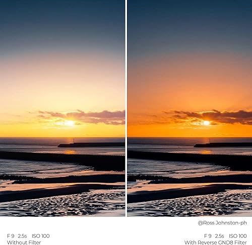 Miniatura 4 de K&F Concept Filtro de lente ND GND16 (4 paradas) de 3.937 x 5.906 in, revestimiento de 36 capas, filtro de densidad neutra graduado duro para lente