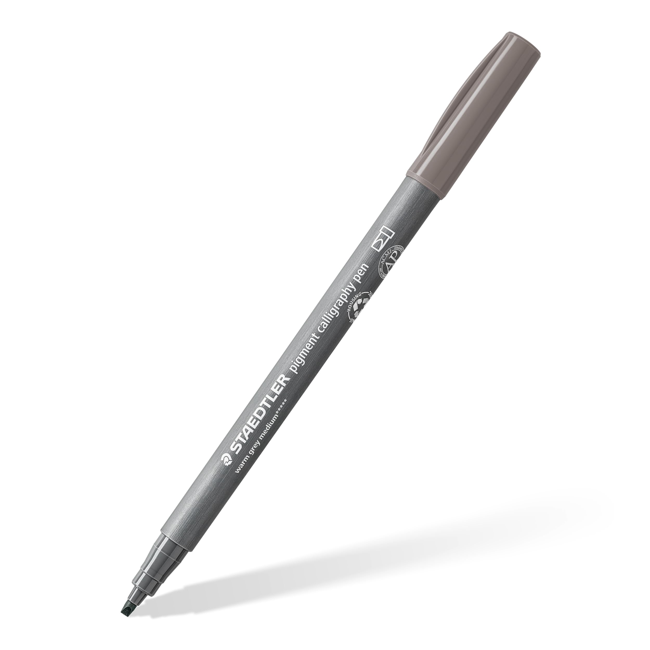 STAEDTLER 375-84 Pigment Arts Calligraphy Pen - Warm Grey (Box of 10), standard