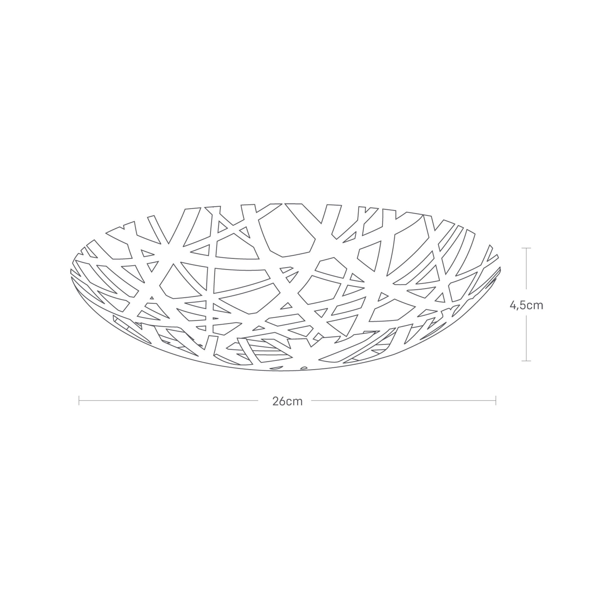 YAMAZAKI 2497 TOWER Fruit Bowl, white, Steel, 26 x 26 x 4.5 cm