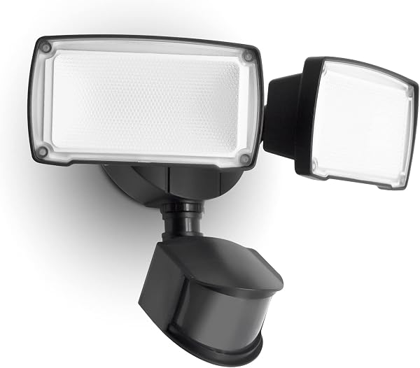 LUTEC 32W 3000 Lumen LED Motion Activated Integrated Dual-Head Floodlight