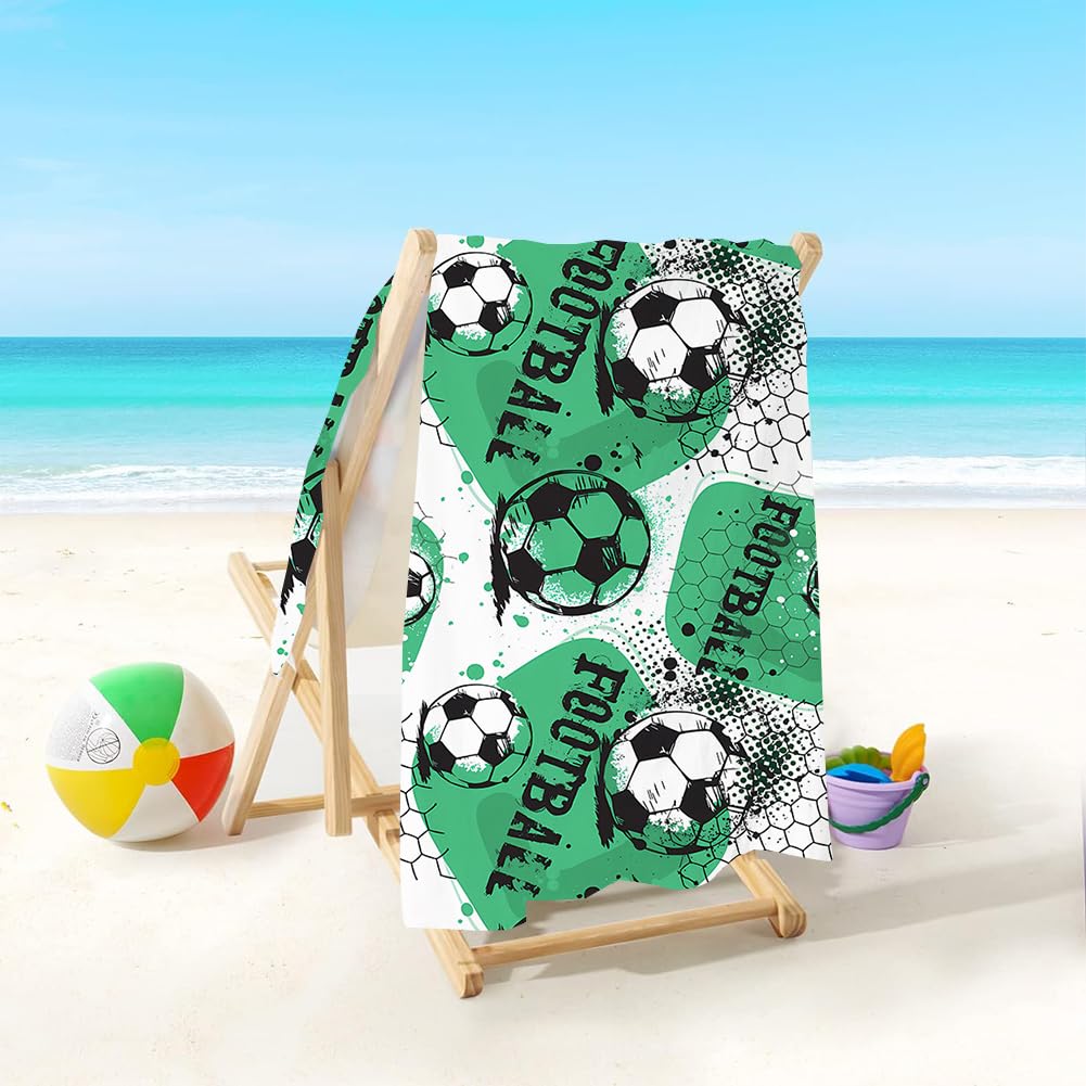Serviette Plage Hawaii Sport Serviettes Plage Football GVMJHYK - Microfibre, 70x140cm, Lot De 2 Ensemble Plage 2 Pièces