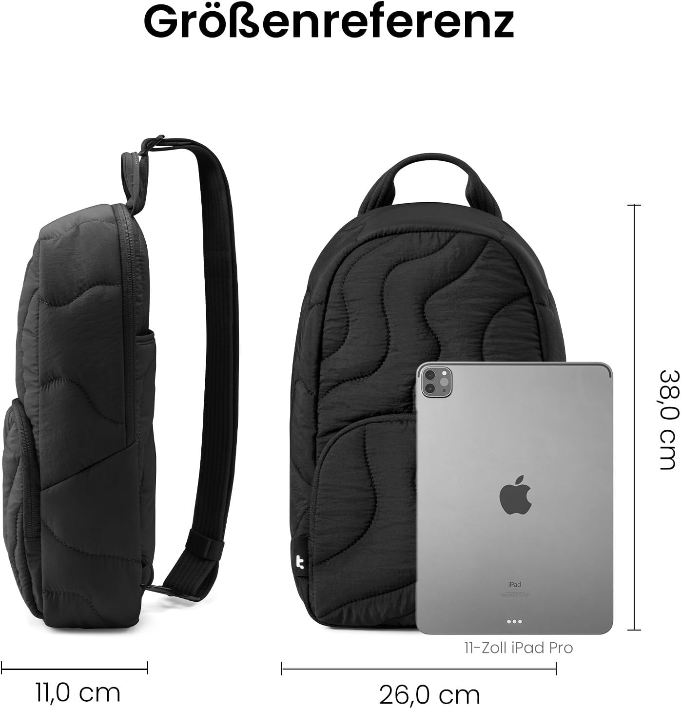 tomtoc Electronics Organizer Travel Case & 10L Puffy Sling Bag Backpack for Women