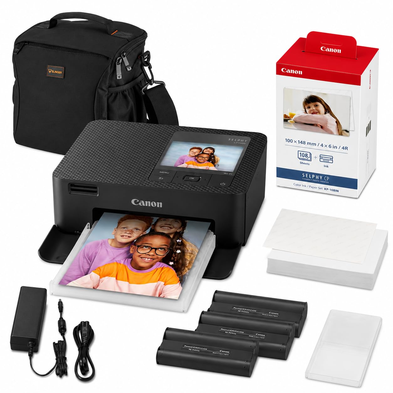 Canon SELPHY  転写式プリンター Canon SELPHY CP1500 Wireless Compact Photo Printer White Bundle