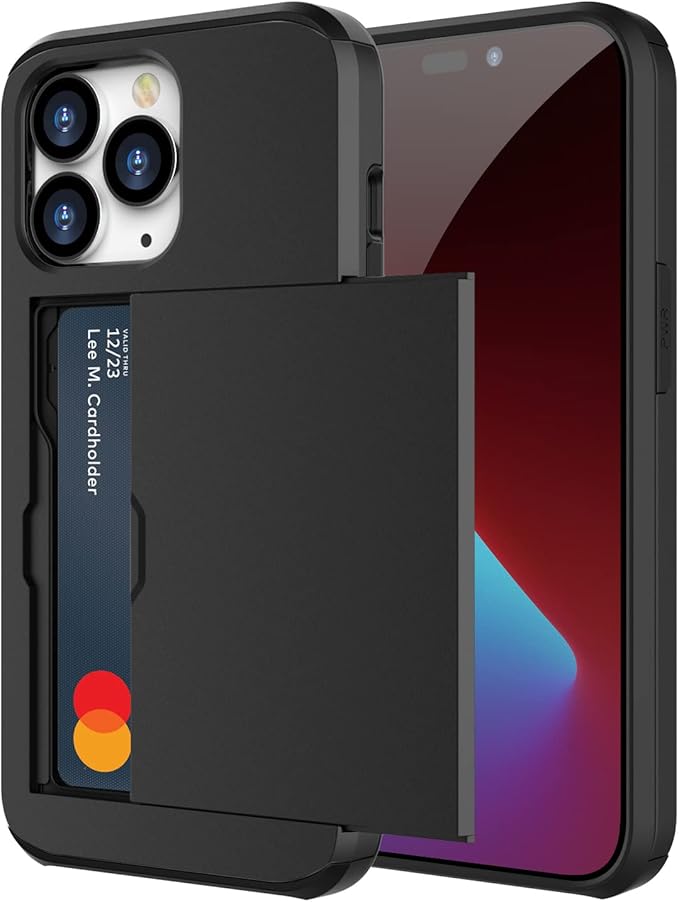 ZUSLAB iPhone 14 Pro Case Slide Armor Card Holder Protective Shockproof