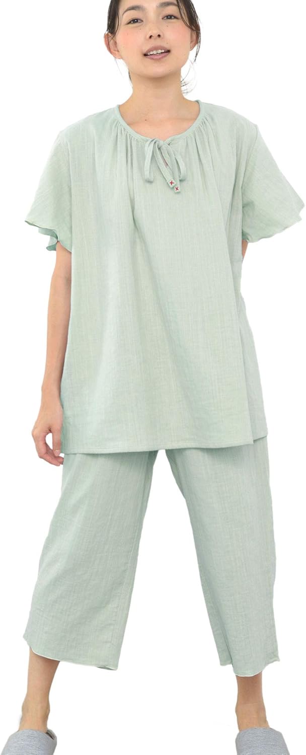 Amazon.co.jp: [パジャマ工房] レディース パジャマ 半袖 かぶり 丸首