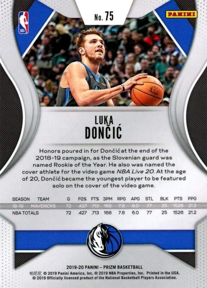 Amazon.com: 2019-20 Prizm NBA #75 Luka Doncic Dallas Mavericks