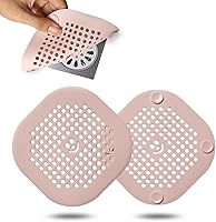 Vista 12 de Protector de silicona para drenaje, con ventosa para ducha, cocina, baño, recoge restos de cabello, paquete de 2 color rojo rosa