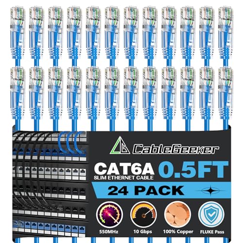 Câble de raccordement de panneau de brassage vers commutateur Cat6a CableGeeker 0,2m
