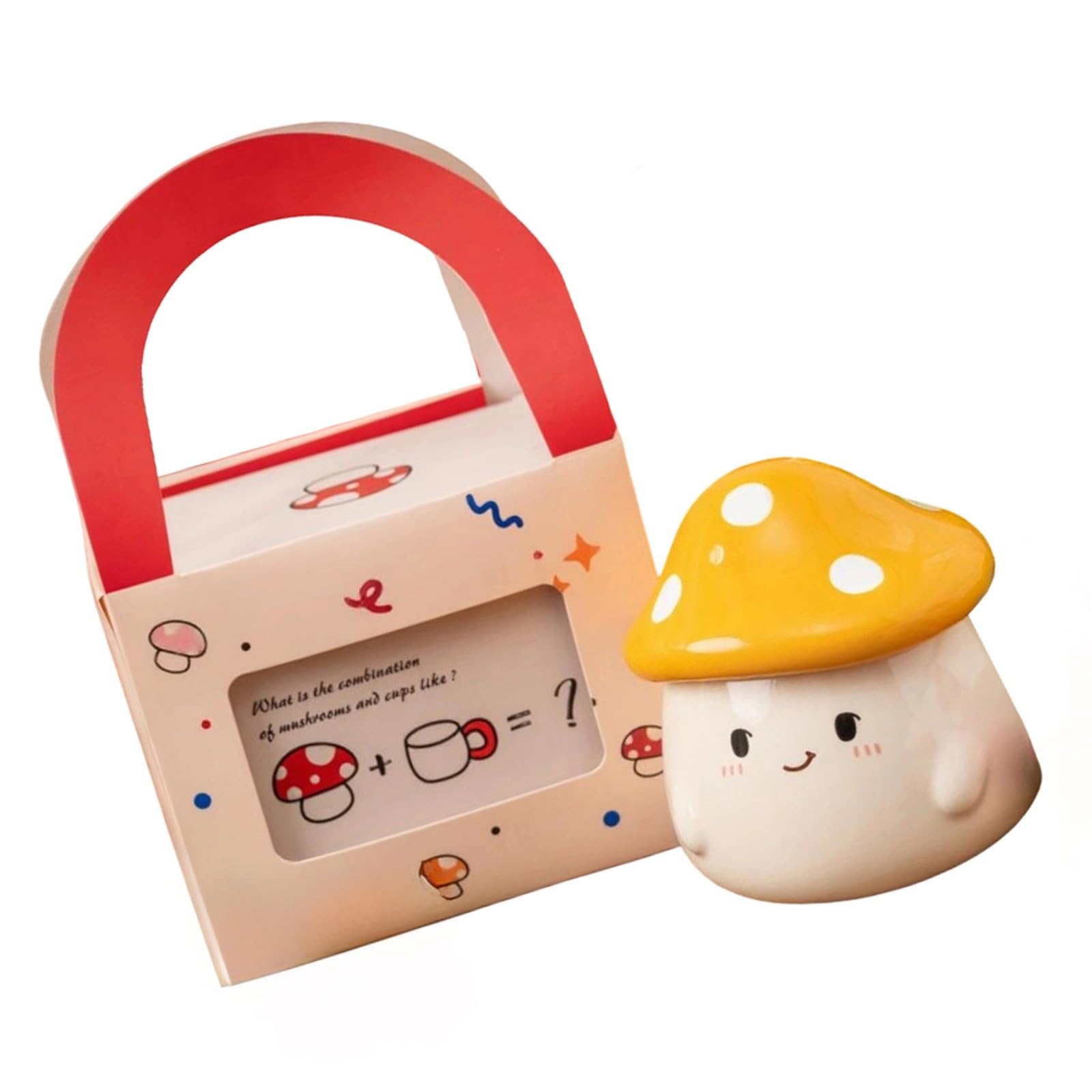 our fave Portable Ceramic Coffee Mug with Mushroom Lid Travel Cup for Women Insulated Cup