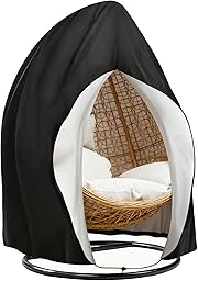 Goutime Anti-UV & Waterproof Egg Chair Cover, Heavy Duty 210D Oxford Hanging Chair Cover with Zipper for Outdoor Swing
