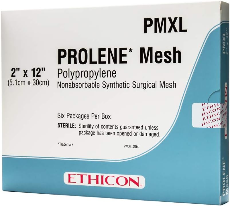 EthiconPROLENE Polypropylene Mesh, PMXL, Non-absorbable Hernia Mesh, 2" x 12" (5.1 cm x 30 cm), Medical Supplies