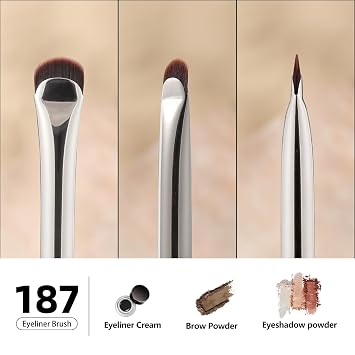 Albeaut Eyeliner Brush, Crescent-Shaped Eyeliner and Brow Brush - Effortlessly Create Perfect Eyeliner (187 curved eyeliner)