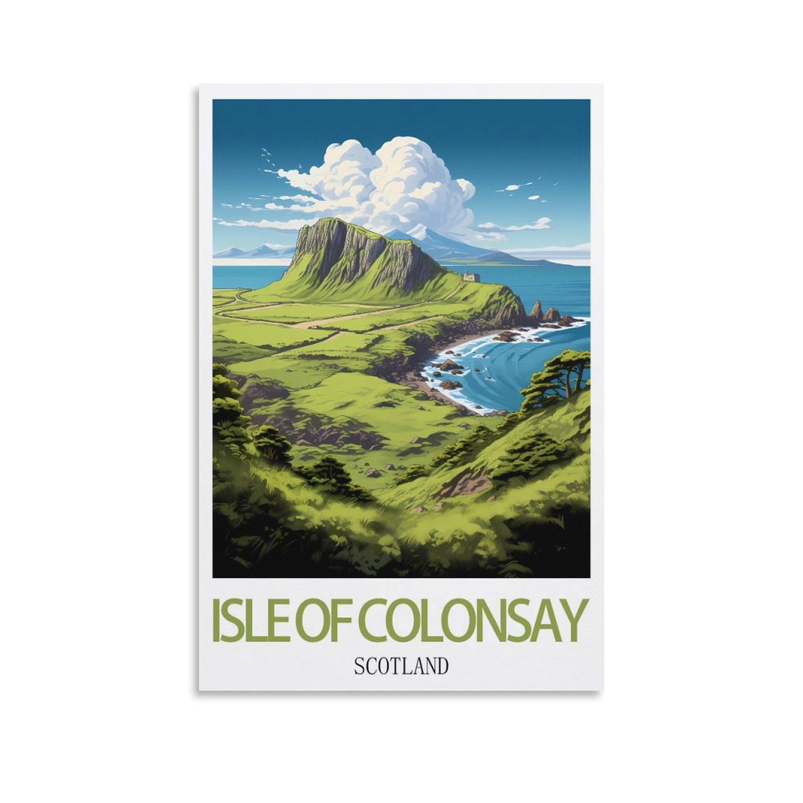 Vintage Metal Tin Sign Funny,Isle of Colonsay Scotland,Funny Retro Metal Wall Decor Decorative Tin Sign Art Plaque Poster for Home Kitchen Bar Club Decoration 30x30cm