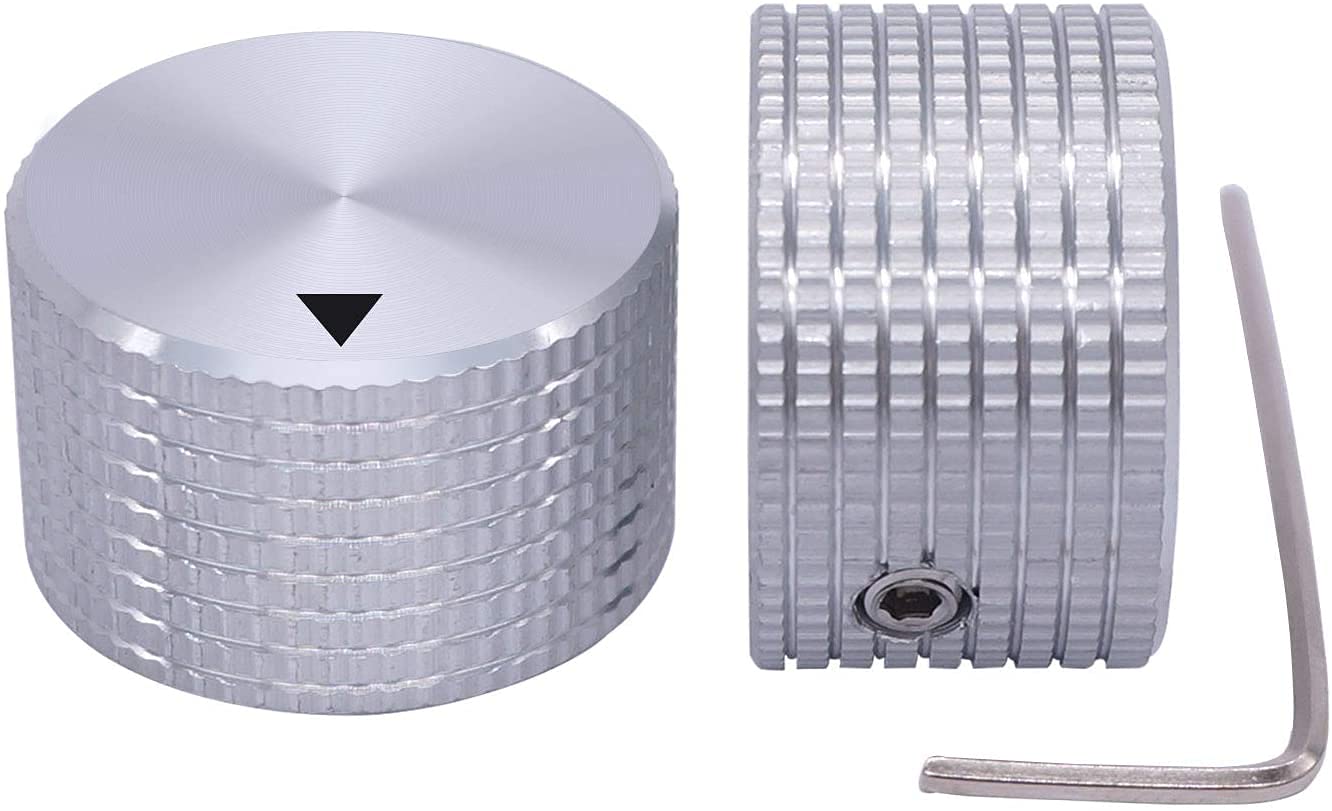 Boutons de potentiomètre INFRI en aluminium argent pour arbre rotatif de 6 mm de diamètre x2