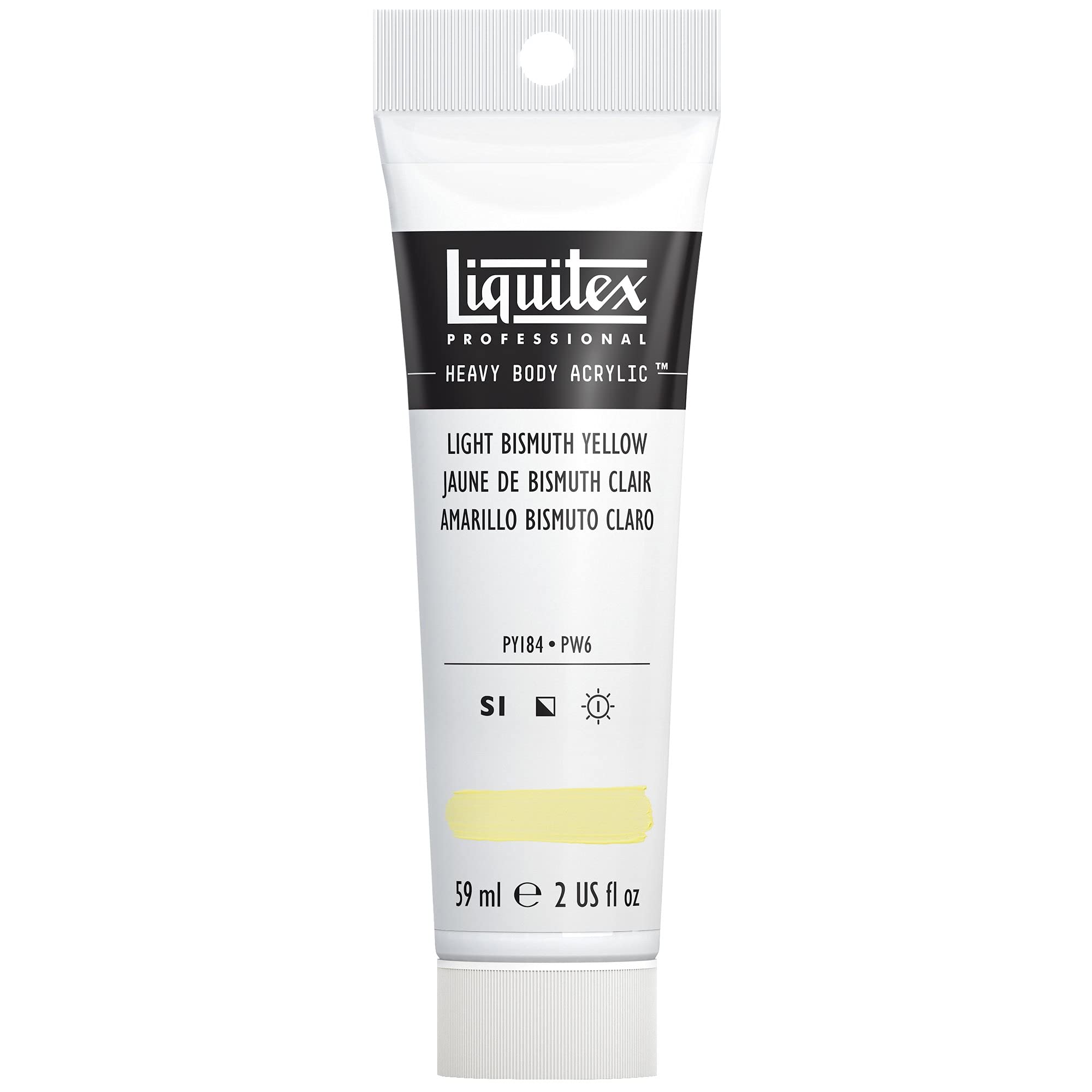 Liquitex 1045156 Professional Heavy Body Acrylfarbe in Künstlerqualität mit ausgezeichneter Lichtechtheit in buttriger Konsistenz, 59ml Tube - Hellgelb, Helles Bismuth Gelb