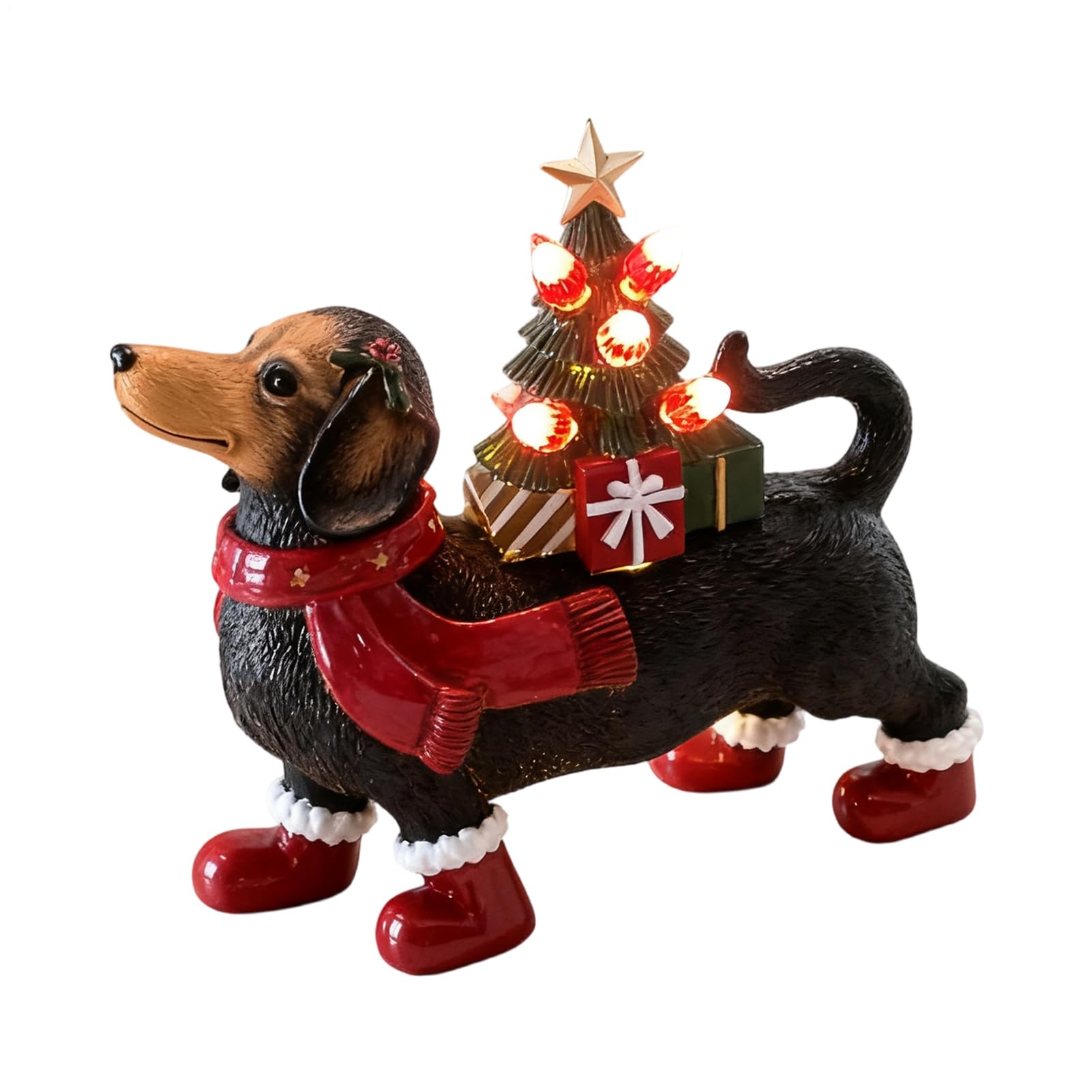 Statues de chien lumineuses : figurines animaux pour étagère