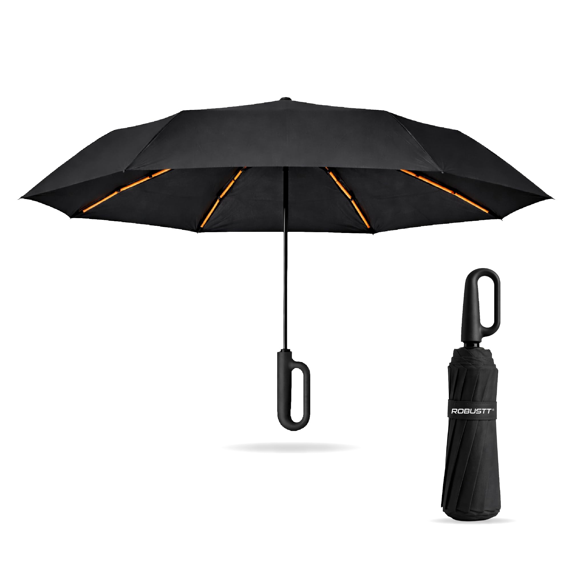 Auto Open Clutch Umbrella with Carabiner Hook Handle | Double Fibreglass Wind-Resistant Frame |for rain & Sun Protection| Lightweight & Compact-image-19