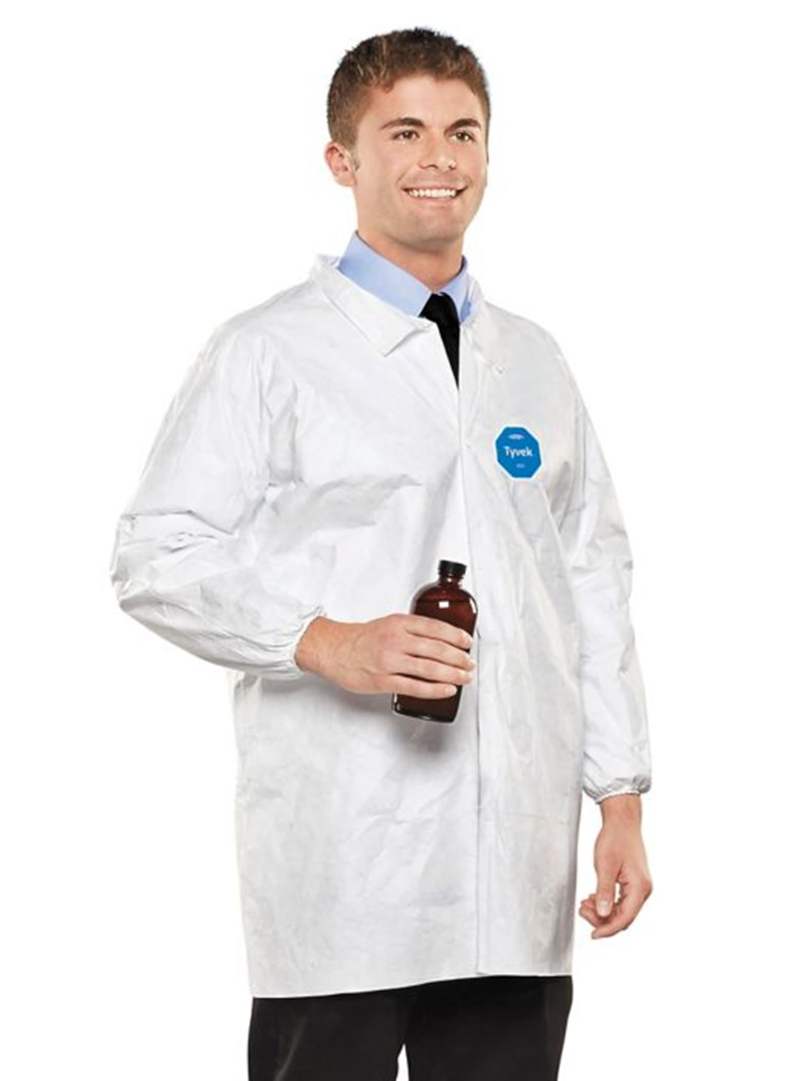 DuPont Lab Coats Unisex-Adult Industrial Disposable Frock Tyvek IsoClean, 1, Medium, TY212SWHMD)
