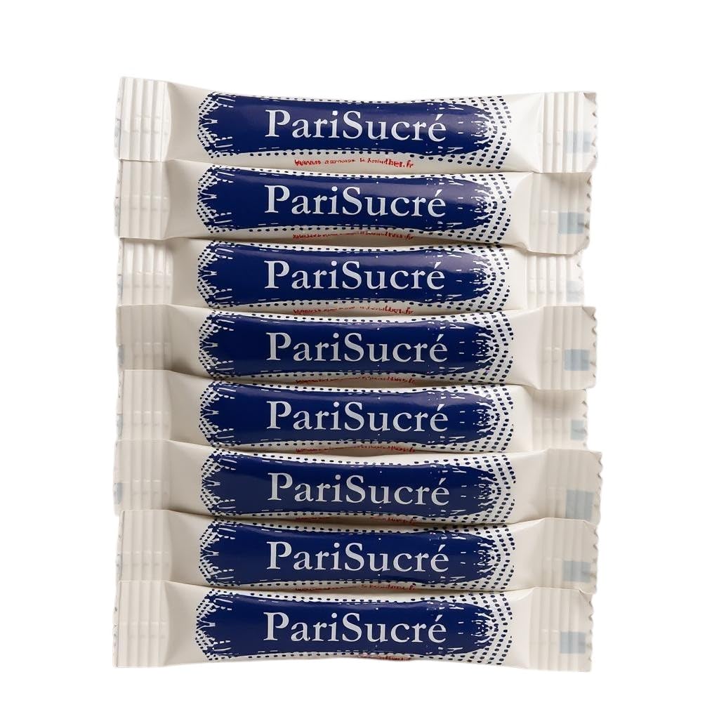Lot de 750 Dosette Sucre Bûchettes Individuels de 4g (3kg) avec un lot d'agitateurs en bois - Idéal pour les Boissons Chaudes, Cafés et Thés
