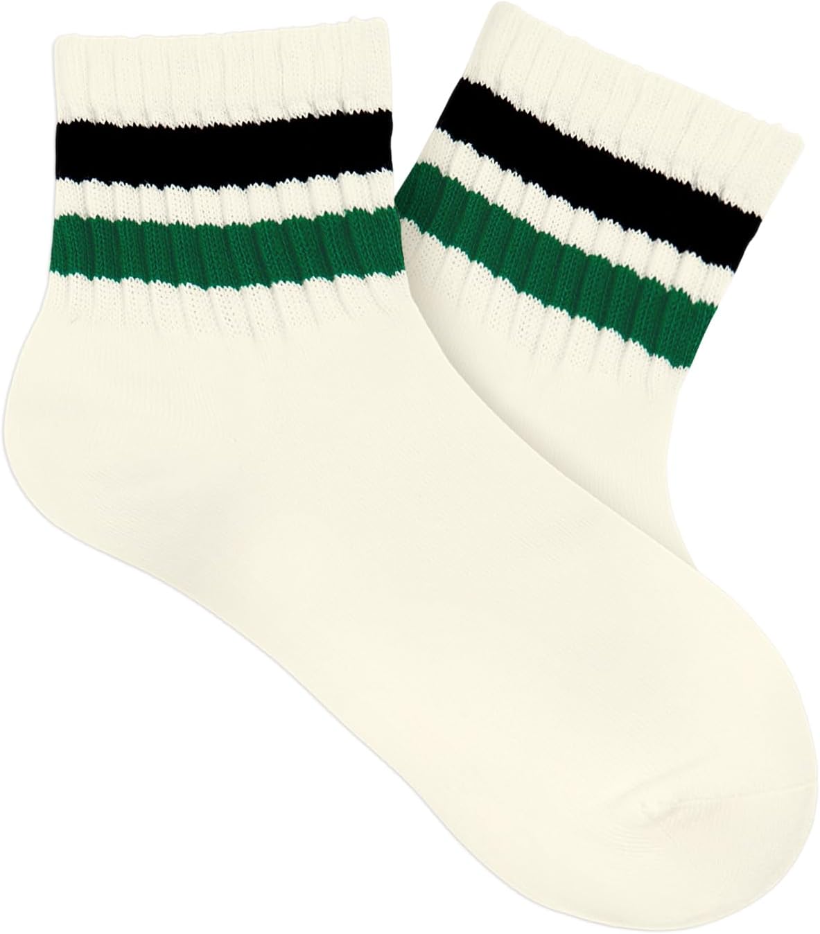 American Trends Vintage Striped Mini Crew Socks for Women Retro Novelty Athletic Mid Sock