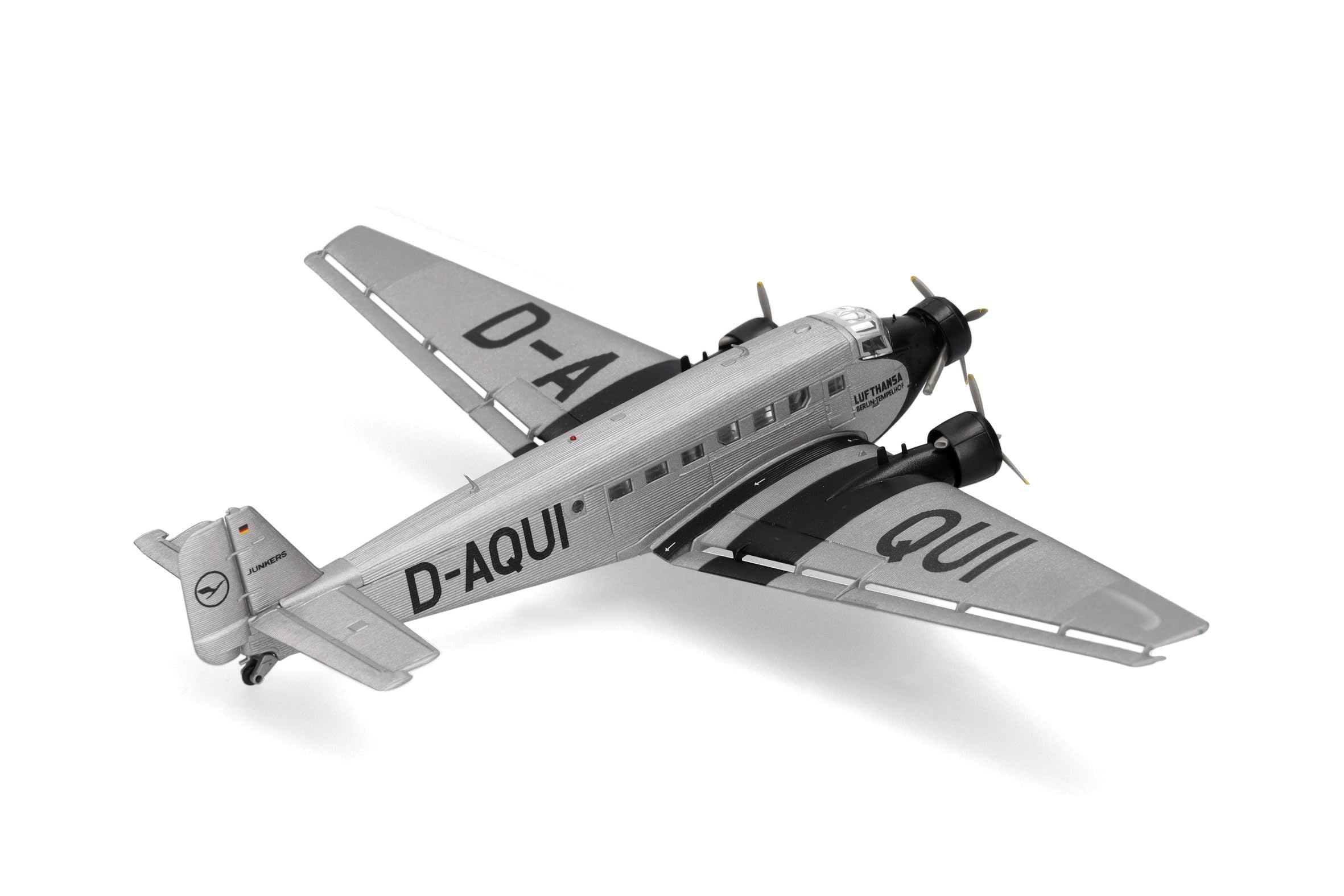 Herpa Modellflugzeug Lufthansa Junkers Ju-52, Miniatur im Maßstab 1:160, Sammlerstück, Modell ohne Standfuß, Kunststoff