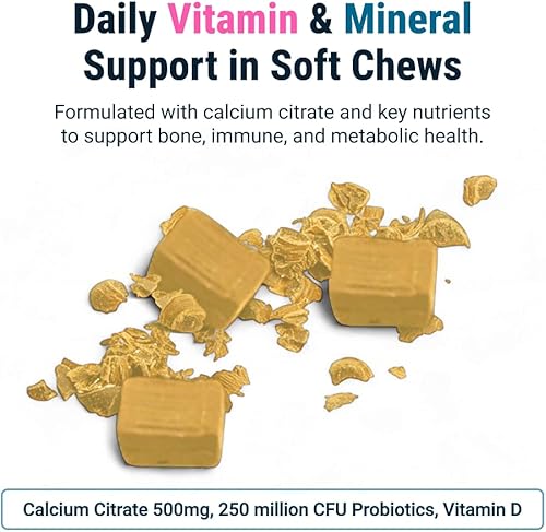 Miniatura 4 de BariatricPal Citrato de calcio sin azúcar, masticable suave de 500 mg con probióticos (90 unidades) - Piña Colada