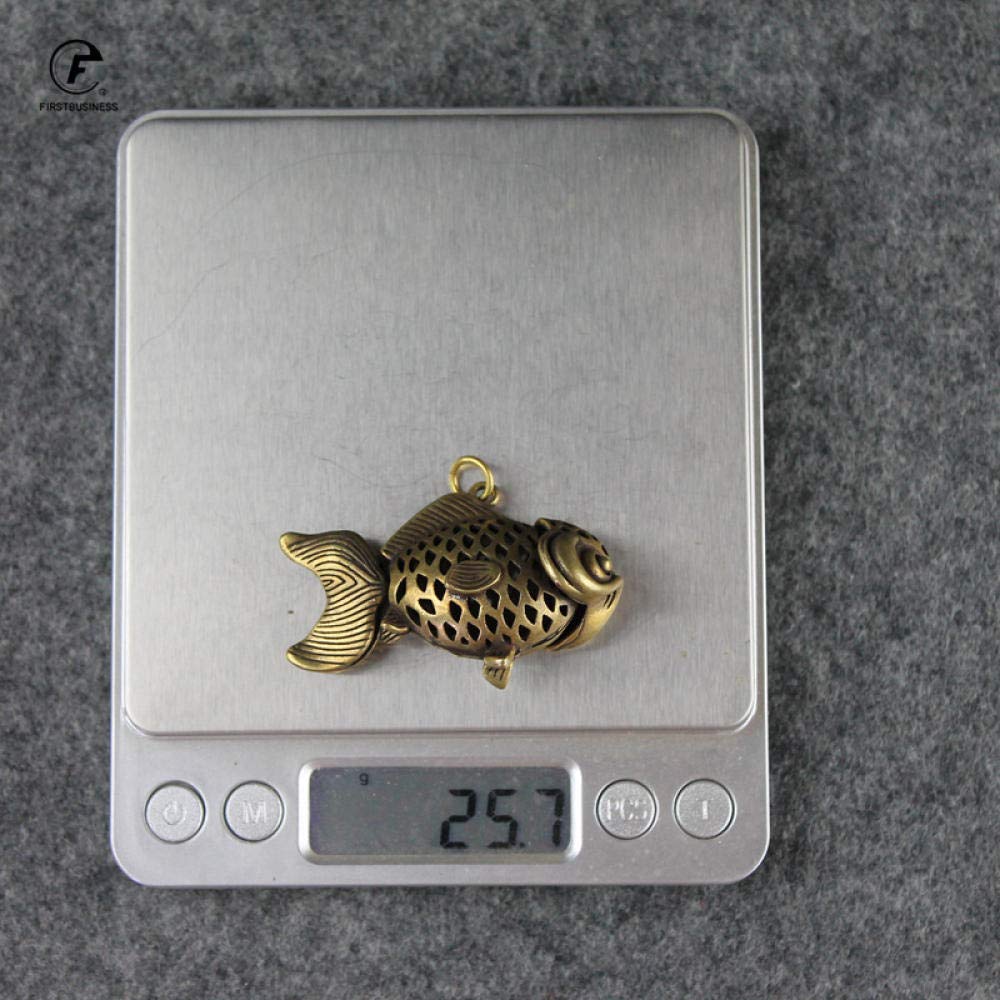 Animali di tè Accessori per Decorazioni per la casa Statue Figurine Figurine a Rame Puro Pesci Rossi Piccoli Ornamenti Accessori in Ottone Cavo Cavo Mobile Ciondolo per Decorazioni da scrivania della