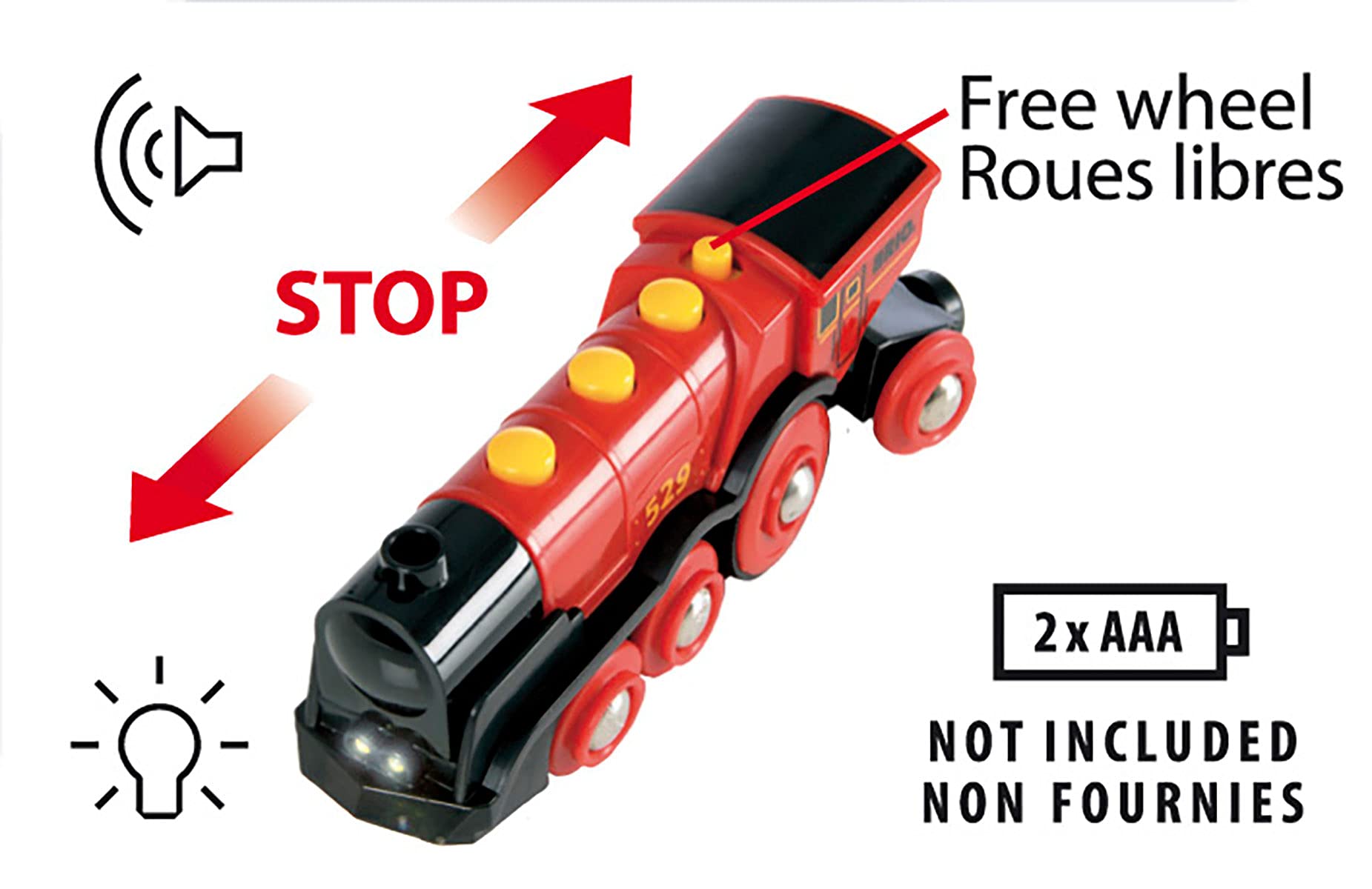 BRIO 33757 Ponte Levatoio, Accessorio, età Raccomandata 3+ & 33592 Grande Locomotiva Rossa A Batterie, Treni-Vagoni-Veicoli, età Raccomandata 3+