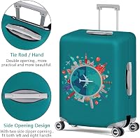 Husă de protecție elastică pentru valiză flintronic XL, pentru trolere de 29-32 inch, verde 4