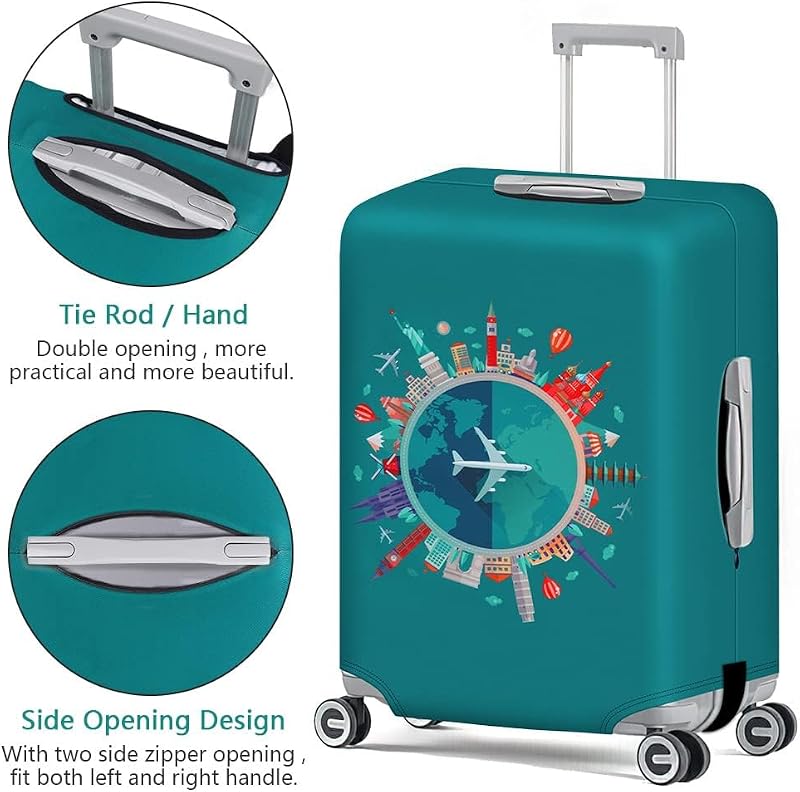 Husă de protecție elastică pentru valiză flintronic XL, pentru trolere de 29-32 inch, verde