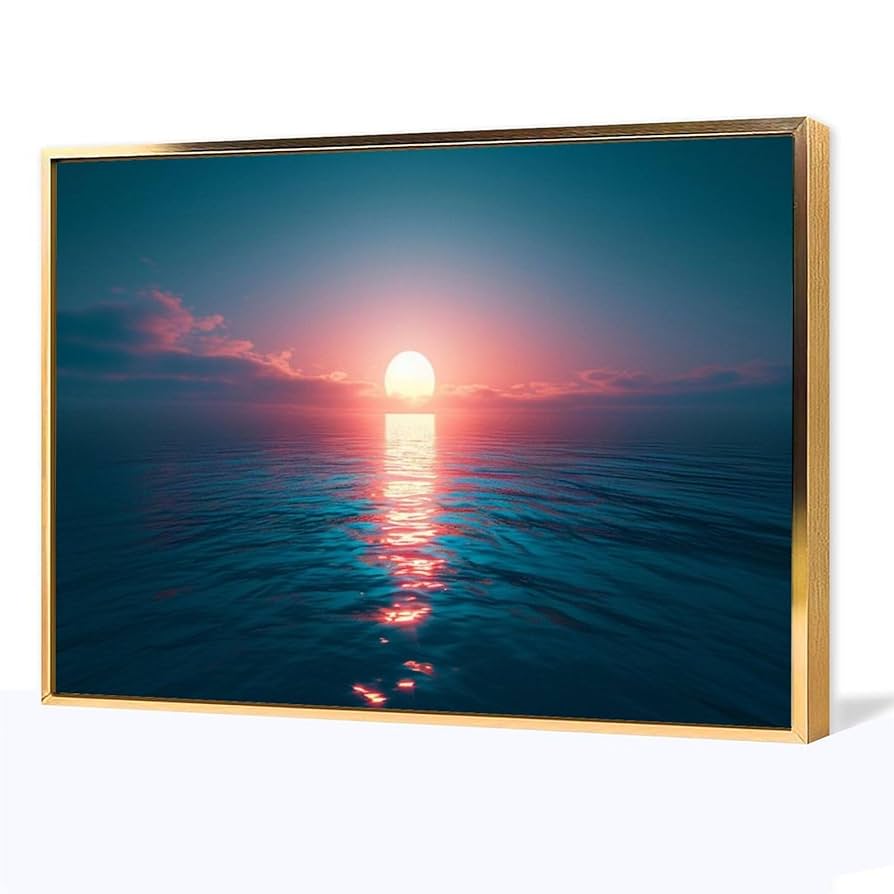 【真作】絵画　パステル画　夕陽の見える道　幻想の情景　神秘的な山景　V41 Amazon.co.jp: 絵画 美しい山の湖の夕日の静かで穏やかな景色