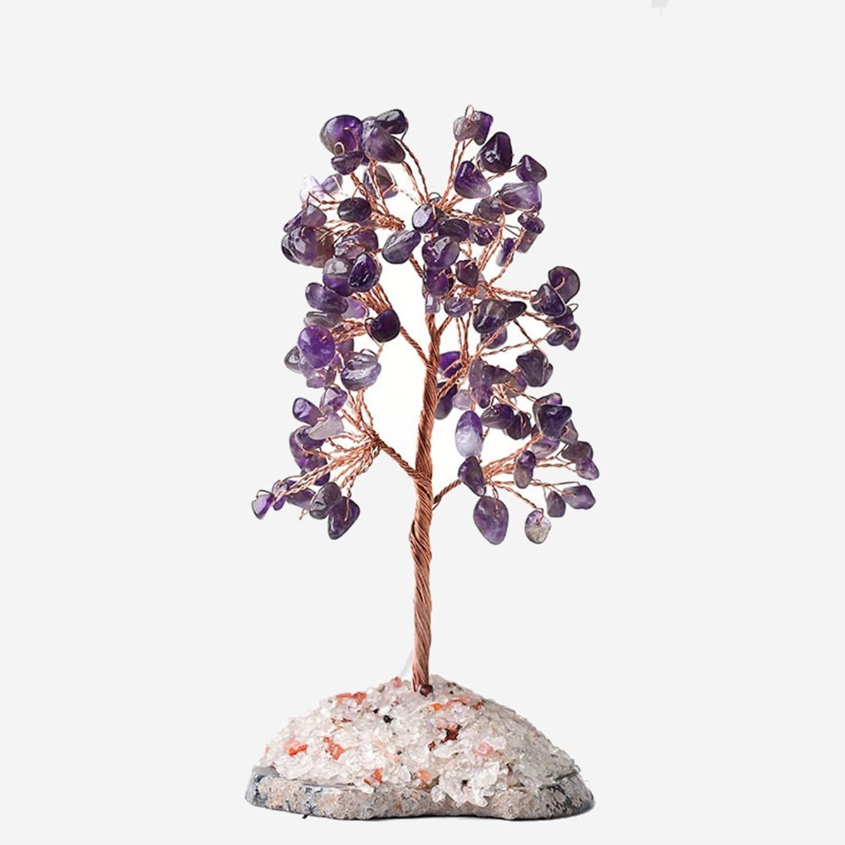 LQYXGS Crystal Stone Home Decor Natural Amethyst Tree Of Life Rock Mineral Specimen, Agate Reiki Home Decoration Ornaments Lucky Tree DIY Gifts Souvenir(Amethyst)