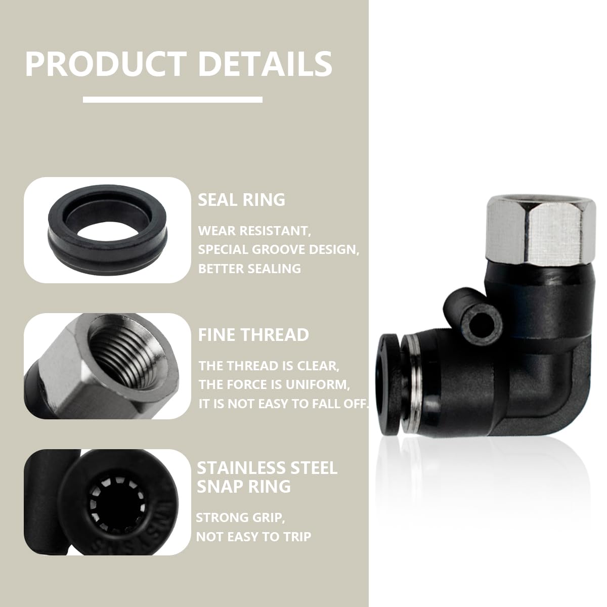 12 Stück Pneumatische Steckverbinder - 8mm Schlauch AD X 1/8" BSP PC8-01