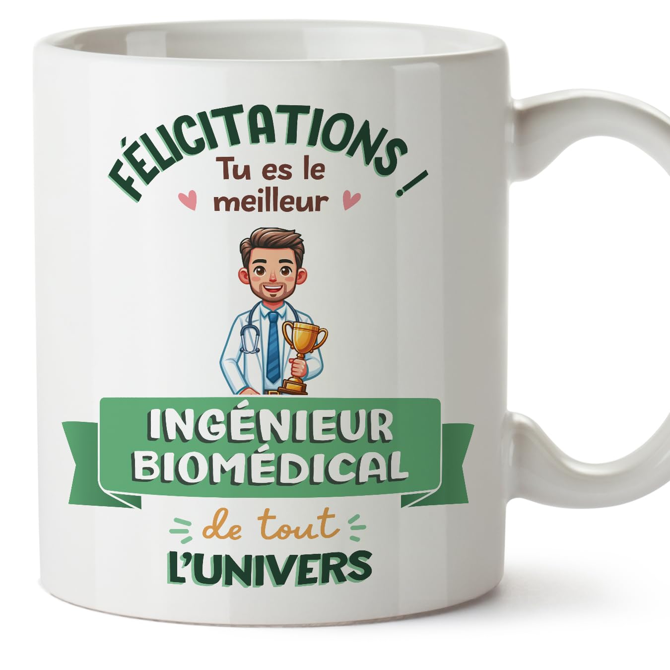 MUGFFINS Biomedical Engineer Man Mug - in French - Meilleur Univers Trophée - Funny Gift for Colleagues - Ceramic 11oz Mug — image 1