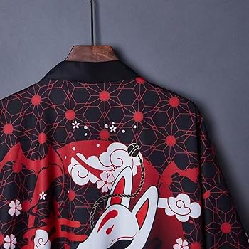 Amazon | [SYZHXHKL] 法被 キツネ 仮面 着物 半纏 （はんてん