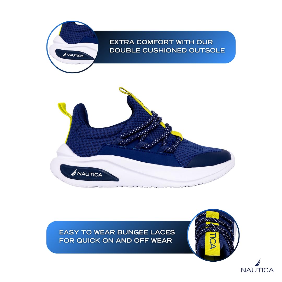Nautica Scarpe da ginnastica per bambini, comode scarpe da corsa elastiche per ragazzi e ragazze, scarpe eleganti e di supporto per bambini attivi (grandi bambini/bambini/bambini)