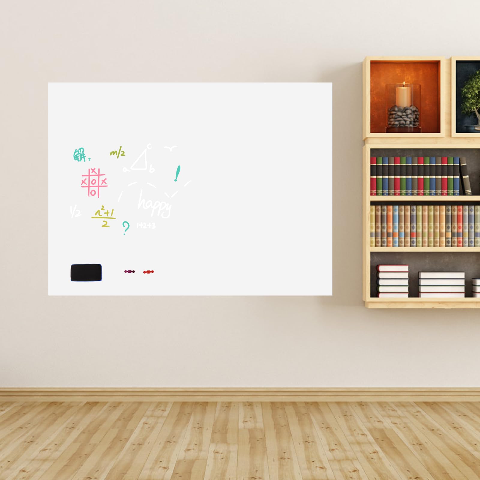 Tableau blanc magnétique autocollant 120 x 90 cm